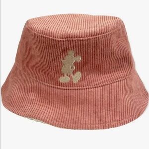 DISNEY pink corduroy sherpa bucket hat